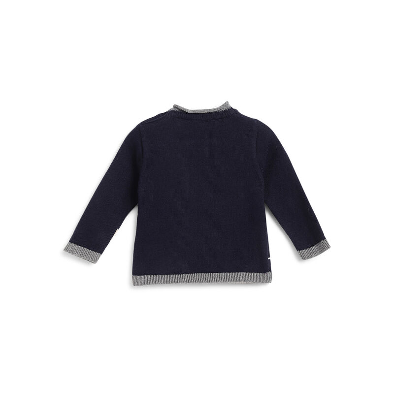 Girls Dark Blue Embellished Pullover image number 1